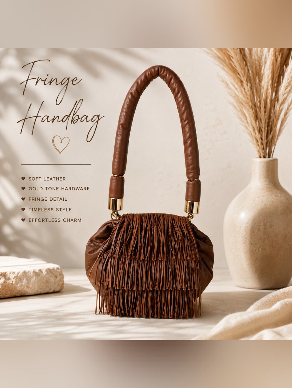 Cynthia Rowley fringe purse Brown Leather